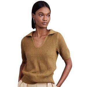 Banana Republic, L, mustard brown, knitted tee